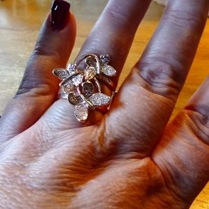 Triple Butterfly Ring